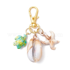 5 ciondolo decorativo a forma di tartaruga in acrilico con conchiglia e turchese sintetico in 5 colori&nbsp;HJEW-JM03876-02
