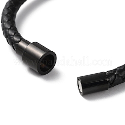 Pulsera de cordón redondo trenzado de cuero&nbsp;BJEW-F460-05EB