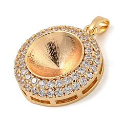 Pendenti in zirconi cubici trasparenti in micro pavè di ottone&nbsp;KK-N254-118G-02