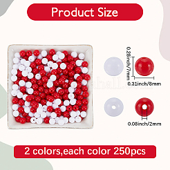500pcs 2 Farben undurchsichtige Acrylperlen&nbsp;MACR-SP0002-31