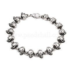Pulseras de cadena de eslabones de acero inoxidable 304 para Halloween&nbsp;BJEW-D379-20A-AS
