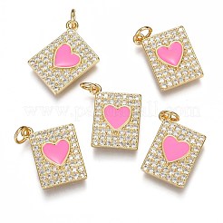 Pendenti in zirconi cubici trasparenti in micro pavè di ottone&nbsp;ZIRC-B002-30G