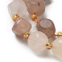 Natürliche goldene Seidenjadeperlenstränge&nbsp;G-K387-A07-02