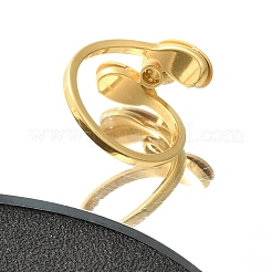 Anello da dito in acciaio inossidabile 304 a forma di goccia testurizzata per donna&nbsp;RJEW-L126-16B-G