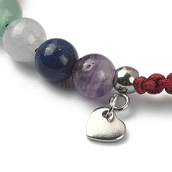 Pulsera con dije de corazón de acero inoxidable&nbsp;BJEW-JB09505
