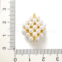 Ottone placcato a cremagliera con pendenti di perle di plastica&nbsp;KK-L210-012G-01