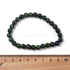 Natürliche Armbänder mit runden Perlenperlen aus Chrysokoll und Lapislazuli&nbsp;BJEW-L593-D03