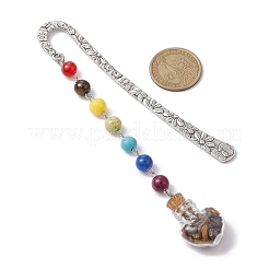 Marque-pages pendentif en forme de bouteille de souhait en verre&nbsp;AJEW-JK00313