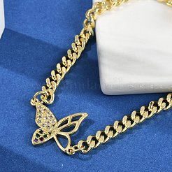 Micro ottone spianare Braccialetti di collegamento zirconi&nbsp;BJEW-M050-04G-02