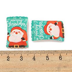 Cabujones decodificados de resina opaca con tema navideño&nbsp;CRES-B022-03D
