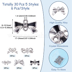 30 pz 5 stili lega cristallo strass bowknot connettori ciondoli&nbsp;FIND-TA0010-98