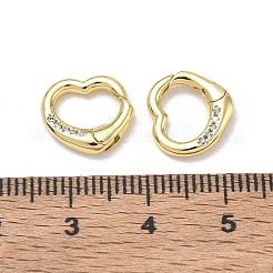 Anneaux de porte à ressort en zircone cubique transparent micro pave en laiton&nbsp;CU-CBA9234-23G