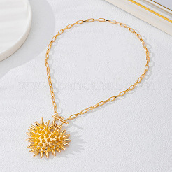 Colliers pour femmes avec pendentif cœur à pointes en alliage et chaîne trombone&nbsp;WGD9159-01