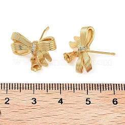 Ohrstecker aus Messing mit Mikropflaster und Zirkonia&nbsp;KK-K364-02G