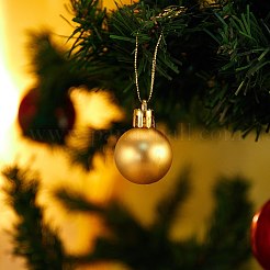 3 boîtes 3 ornements en plastique de boule de noël de style&nbsp;AJEW-SZ0001-86