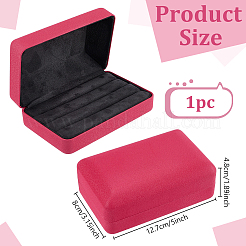 Boîtes de rangement rectangulaires en cuir PU pour anneaux&nbsp;CON-WH0089-240B