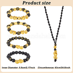 5 stücke 5 stil om mani padme hum mala perlen armbänder & buddhistischen halsketten&nbsp;SJEW-AN0001-44