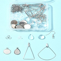 DIY-Set zur Herstellung von Ohrhängern aus Edelstahl 304 mit Dreieck und Fächer&nbsp;DIY-FS0007-85