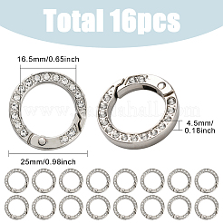 16 anneau de porte à ressort en alliage de strass&nbsp;FIND-SP0004-52C