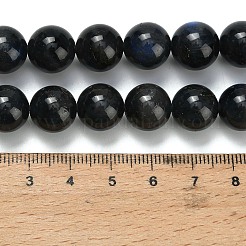 Natürliche schwarze Labradoritperlenstränge&nbsp;G-L642-B15-12mm