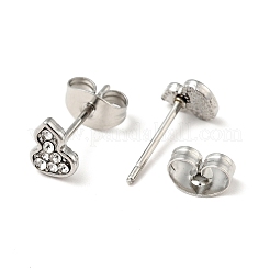 Boucles d'oreilles à tige en forme de gourde en strass avec épingles en acier inoxydable chirurgical 316&nbsp;EJEW-A081-04P