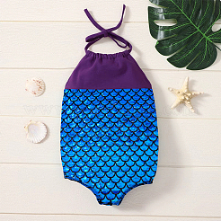 Funkelnder Spandex-Meerjungfrau-bedruckter Fischschuppenstoff mit Hologramm&nbsp;DIY-WH0304-587A