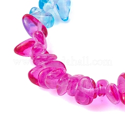 Stretch-Kinderarmbänder aus Glassplitterperlen in Regenbogenfarben für Mädchen&nbsp;BJEW-JB10779