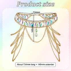 Gürtel mit Strass-Cup-Ketten&nbsp;AJEW-WH0470-61G
