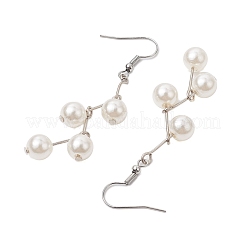 Pendientes colgantes redondos de acrílico con perlas de imitación&nbsp;EJEW-JE05855