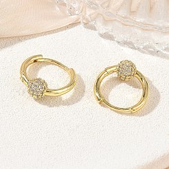 Pendientes de aro de circonio cúbico de micro pave de latón&nbsp;KK-CBA98BA-17G