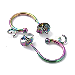 Orecchini a mezzo cerchio in acciaio inossidabile 304 con placcatura ionica (ip)&nbsp;STAS-Z028-B01-M-01