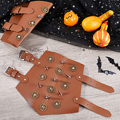 Bracelet manchette en simili cuir style punk pour motards&nbsp;AJEW-WH0258-905A