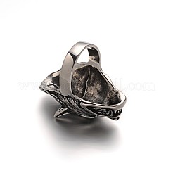 Wolf personalisierte retro männer 304 edelstahl finger ringe&nbsp;RJEW-O014-01