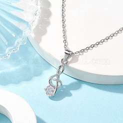 Collana con pendente a forma di nota musicale in micro pavé di zirconi in ottone&nbsp;NJEW-JN04695