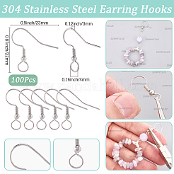 100 gancho para pendientes de acero inoxidable 304&nbsp;STAS-SC0010-42P