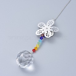 Lampadario con cristalli ciondolo a sospensione con prismi di chakra&nbsp;AJEW-I040-06P