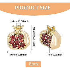 Charms in ottone con micro pavé di cioccolato cubic zirconia&nbsp;KK-BC0009-05