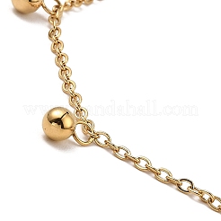 Bracelet à breloques en perles rondes en acier inoxydable 304 plaqué sous vide PVD&nbsp;BJEW-K231-03G