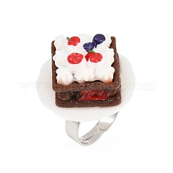 Nachmittagstee-Ringe aus Harz und Kunststoff&nbsp;RJEW-K317-01E