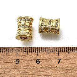 Messing Micro Pave klare Zirkonia europäische Perlen&nbsp;ZIRC-I070-139G