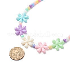 Collane in capretto elasticizzato in acrilico opaco fiori&nbsp;NJEW-JN03972