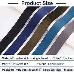 5 sachet de ruban de velours 5 couleurs&nbsp;OCOR-AR0001-54D