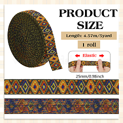 Rubans en polyester à motif losange de style ethnique&nbsp;OCOR-BC0009-21B