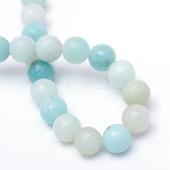Runden natürliche Klasse a amazonite Perlenstränge&nbsp;X-G-R345-4mm-16