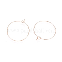 Boucles d'oreilles créoles en acier inoxydable chirurgical 316L avec placage ionique (IP)&nbsp;STAS-D164-03RG