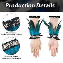 Pulseras de plumas para la muñeca&nbsp;BJEW-WH20002-16A