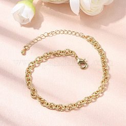 Messing-Gliederarmband mit Kabelkette für Damen&nbsp;BJEW-A065-06G