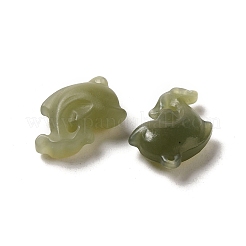 Dijes de delfines de jade nefrita natural&nbsp;G-NH0007-01