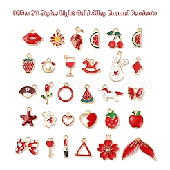30 Stück 30 Stil-Emaille-Anhänger aus heller Goldlegierung&nbsp;ENAM-YW0001-81