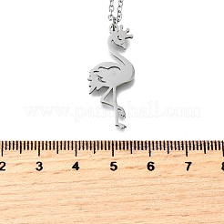 Collane a catena con ciondolo a forma di fenicottero in acciaio inossidabile 304 per donna e uomo&nbsp;NJEW-Q032-02B-P